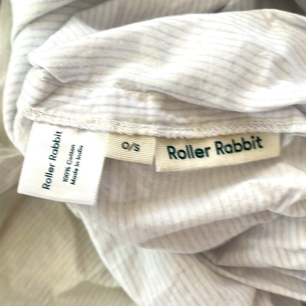 Roller Rabbit Blue Stripes Crib Sheet - Picture 3 of 4